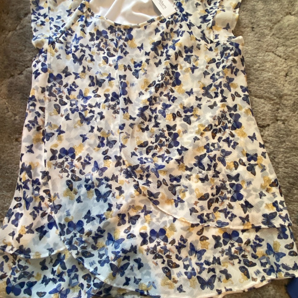 Flutter sleeve shirt womens L
